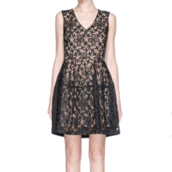 Maje Elvira Black Embroidered Mini Dress - Picture 1 of 4